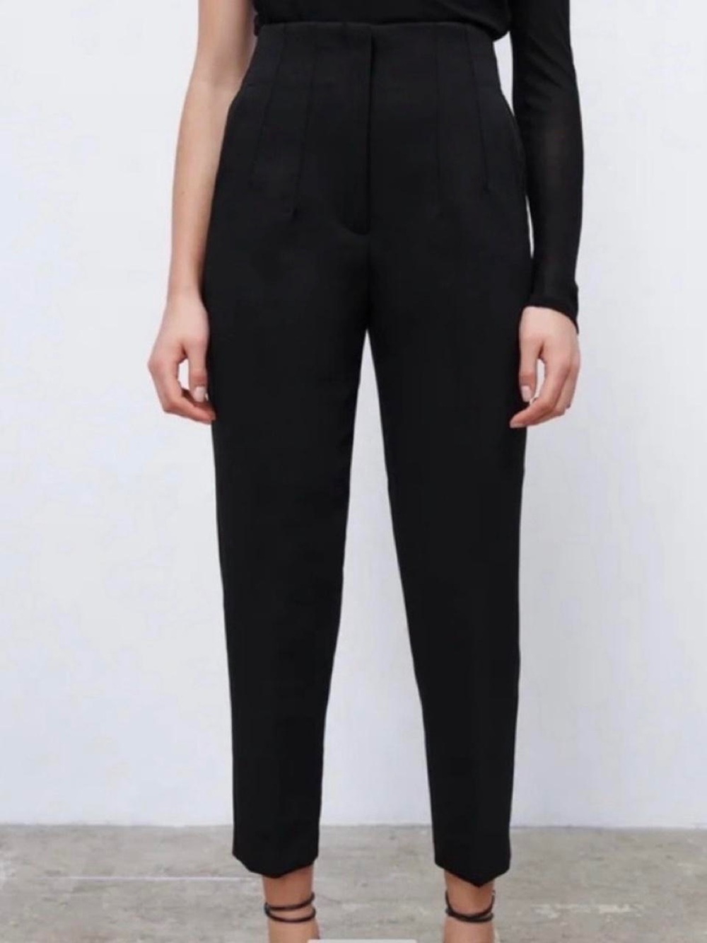 Zara High-Waist Black Tailored Pants